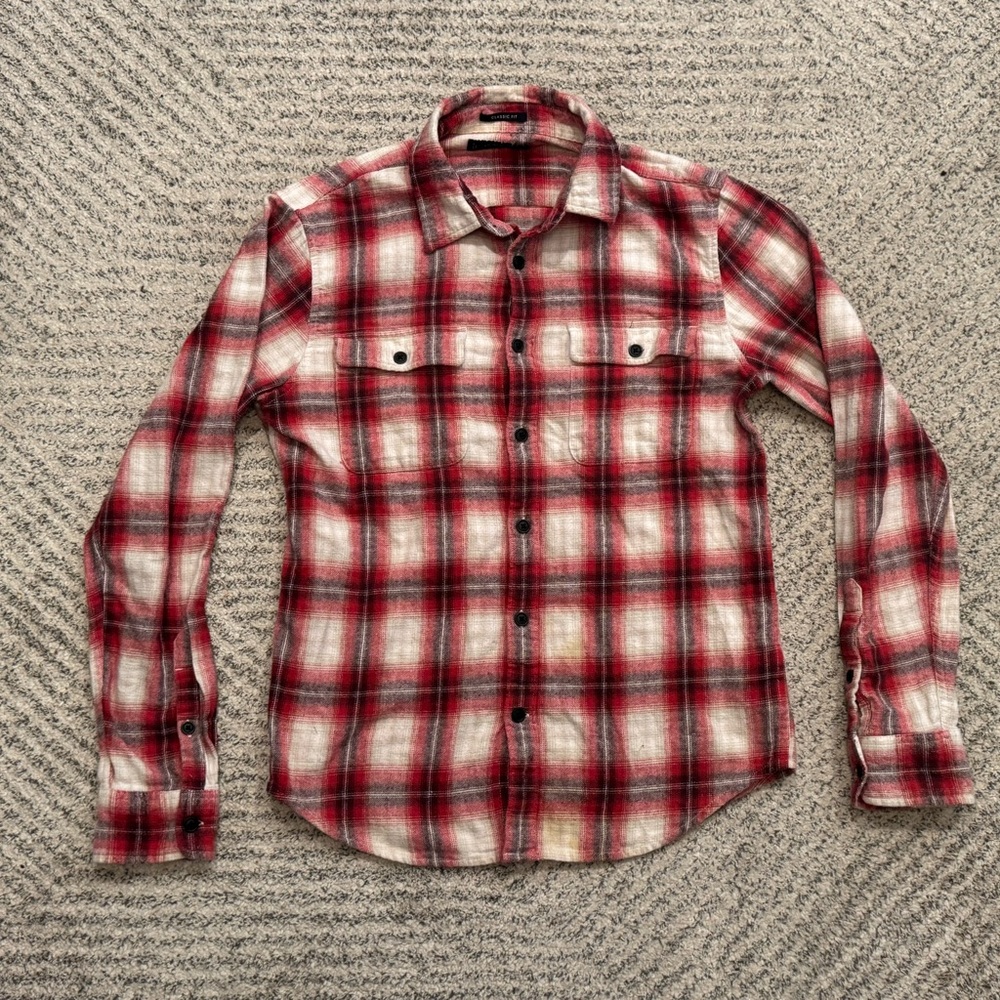 Lucky Brand Red and White Casual Button Down Shirt